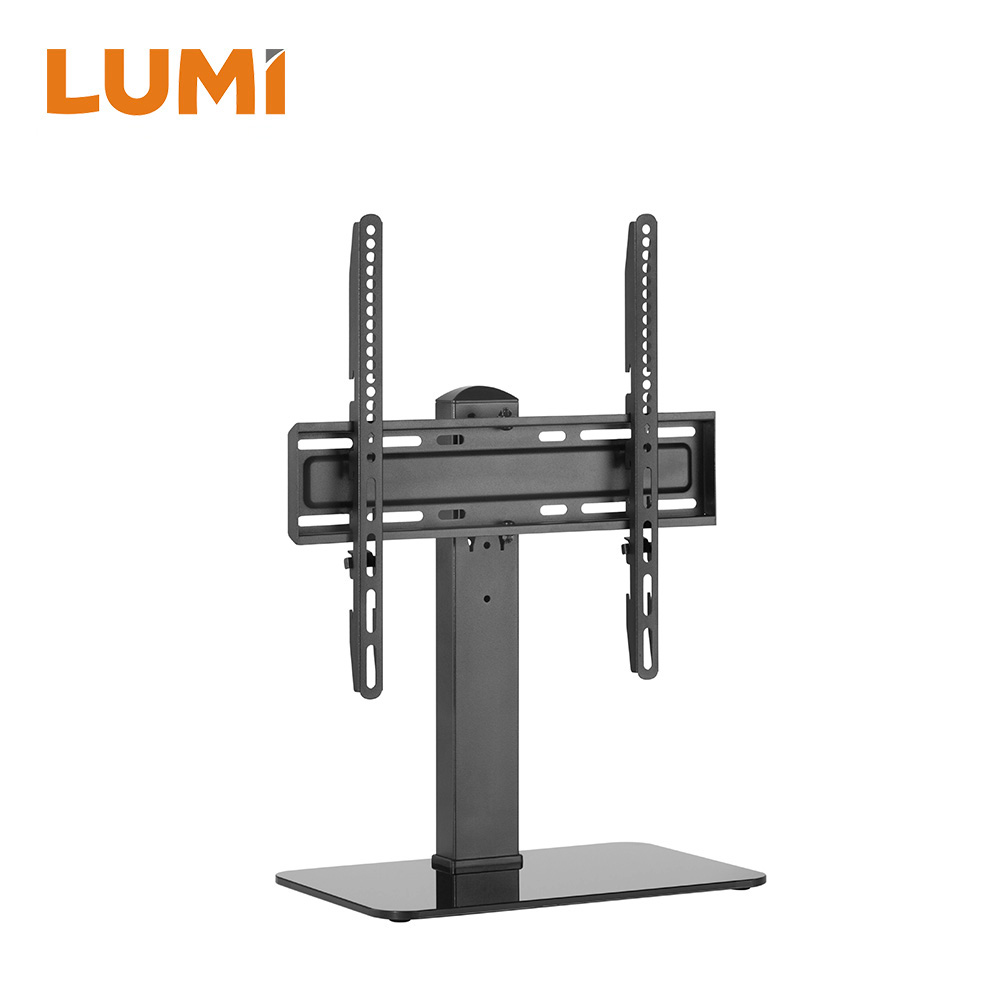Universal Swivel Tabletop TV Stand With Glass Base