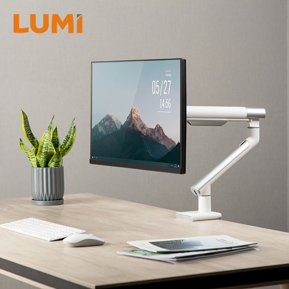 Single Monitor Premium Slim Aluminum Spring-Assisted Monitor Arm