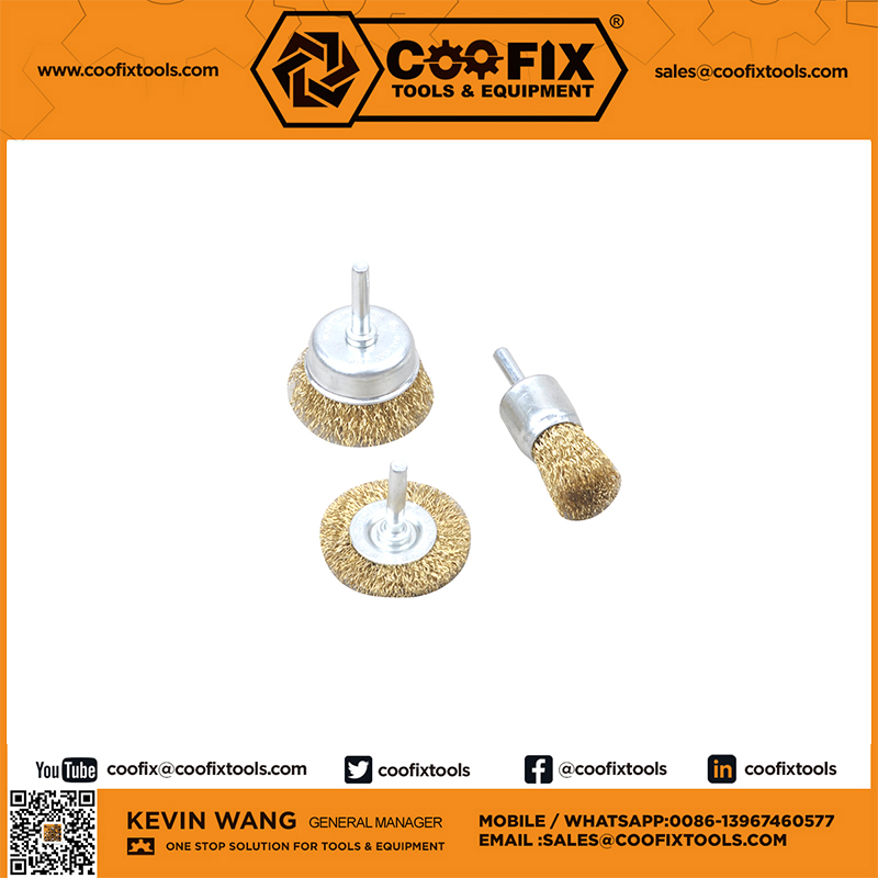 COOFIX 3PCS STEEL WIRE WHEEL WITH ROD Hand tools hardware tools