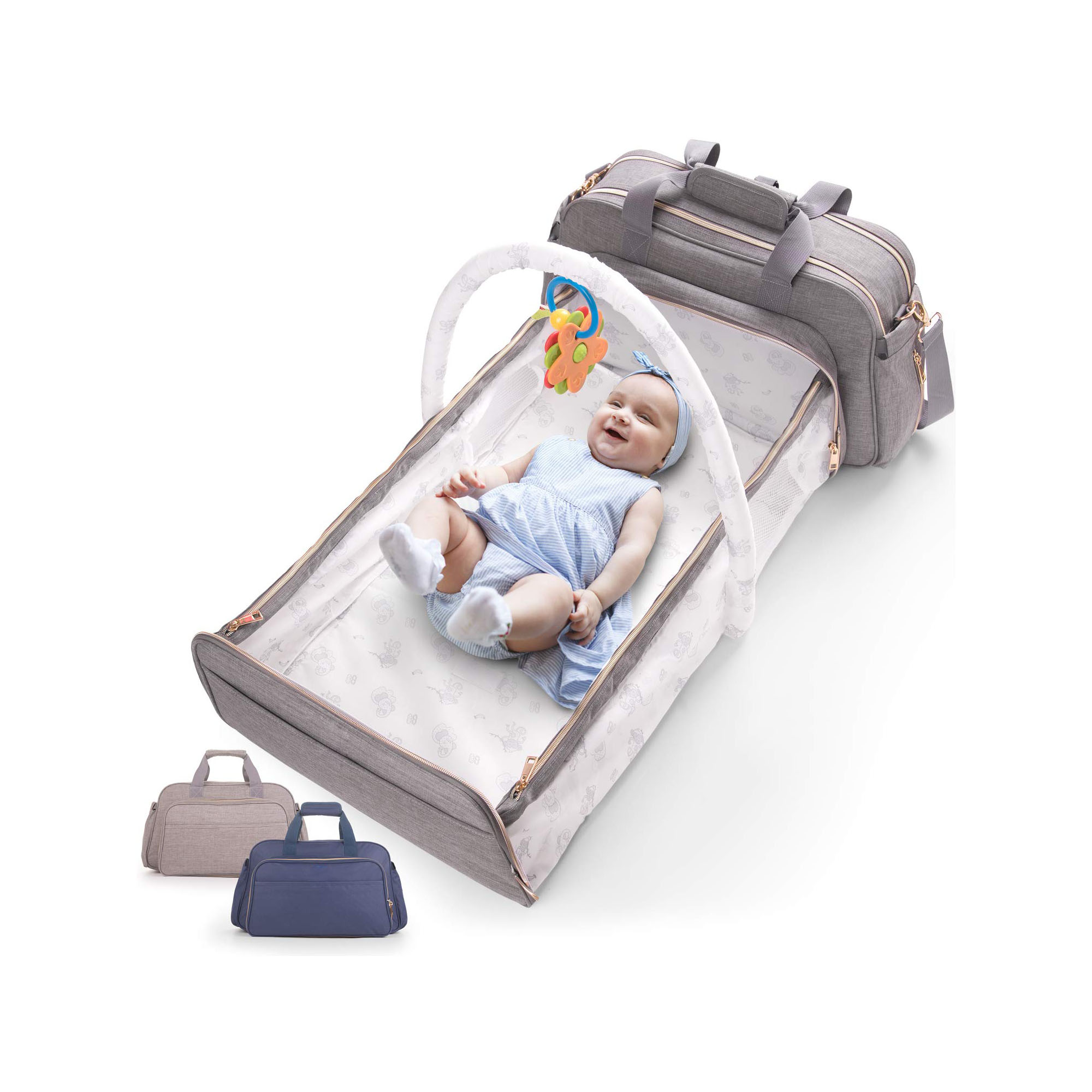 Portable mummy tote bag outdoor 3 in 1 diaper bag with changing station