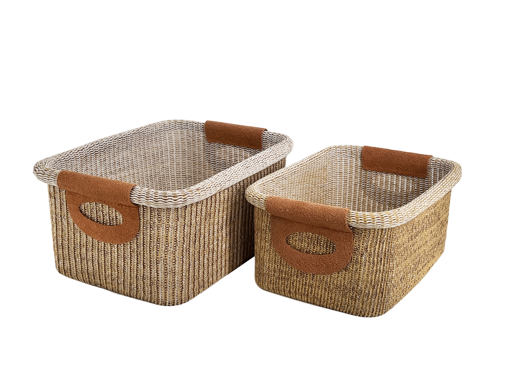 Green Town machine weaved poly cotton storage basket