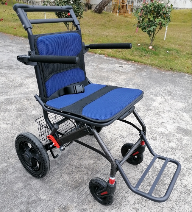 Foldable wheelchair,travel wheelchair with hand brack,Light weight wheelchair,Airplane wheelchair
