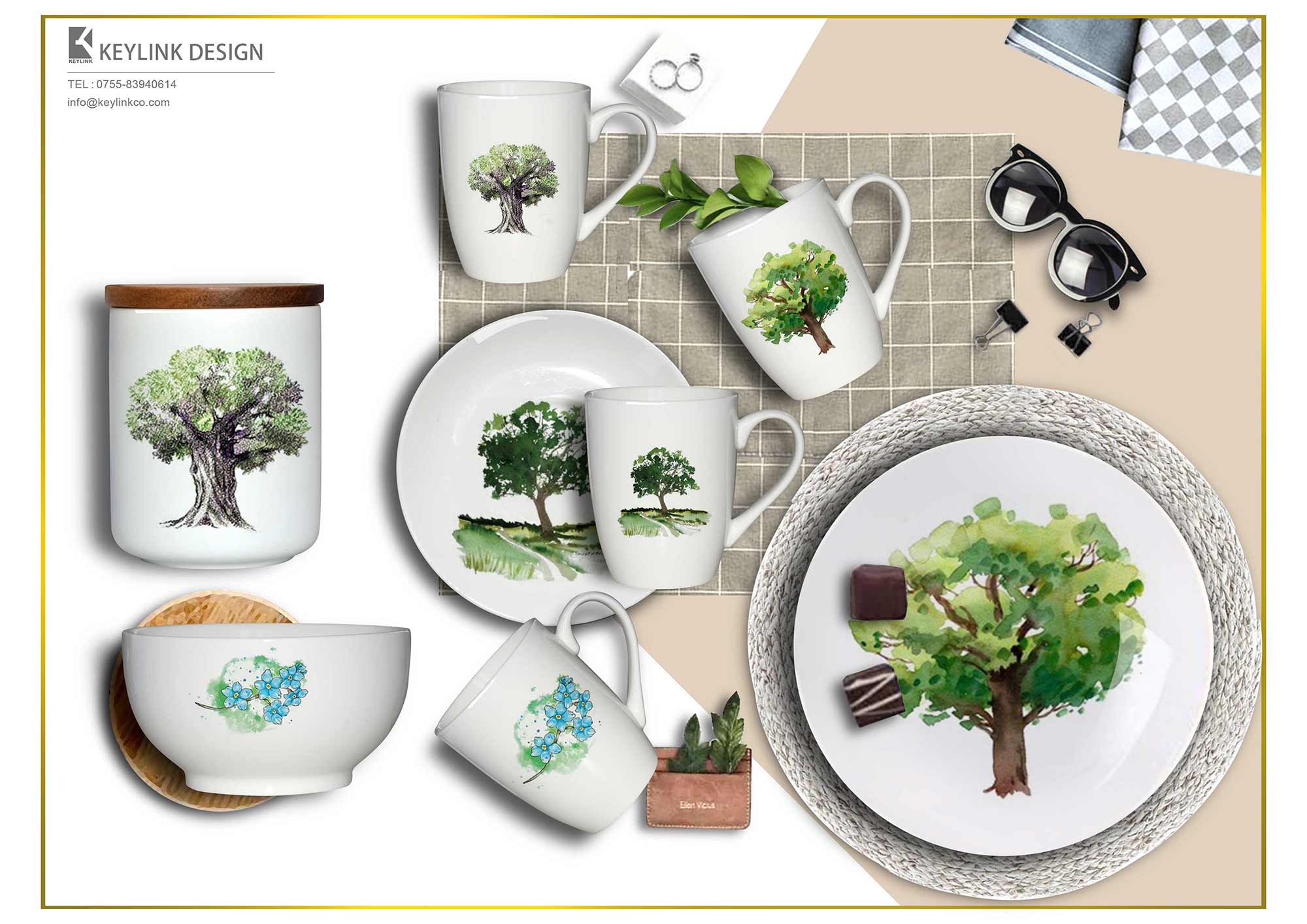 coffee cup,ceramic bowl, canister, plate