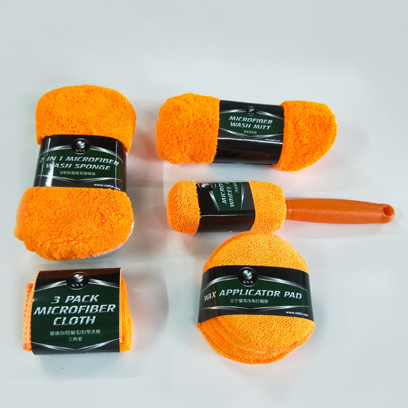 2022 Hot Sale 9pcs car wash car wheel brush waxing sponge combination Car cleaning tools