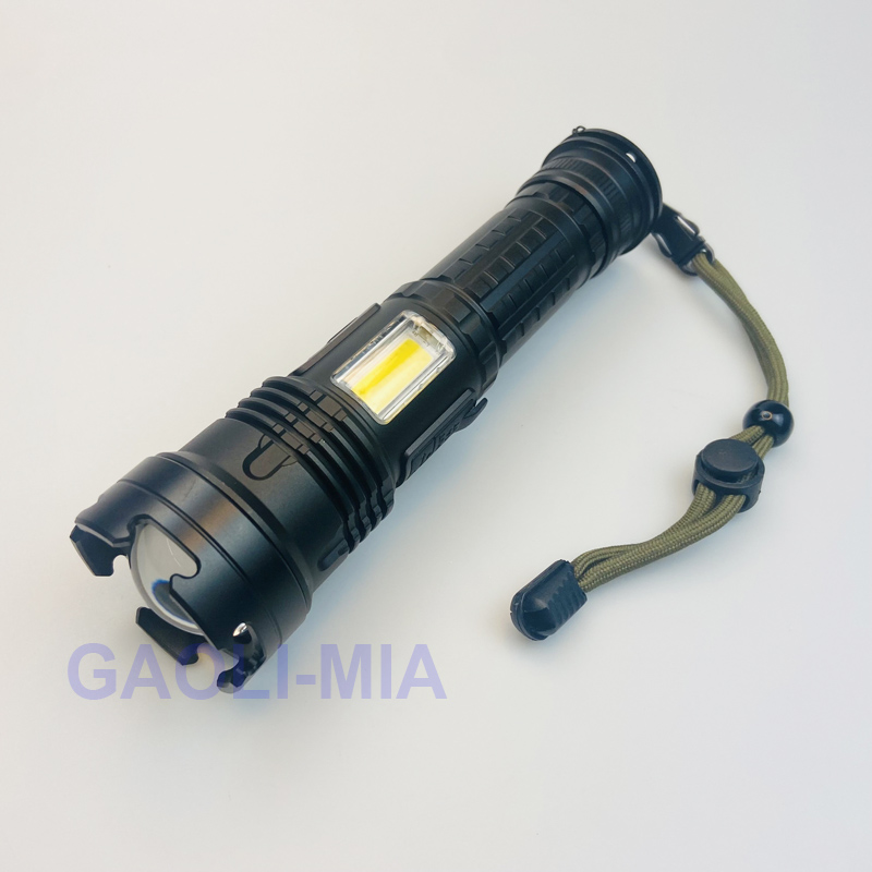 Aluminum Handheld Flashlight Led Rechargeable Torch Adjustable Focus Zoomable Tactical Flashlight