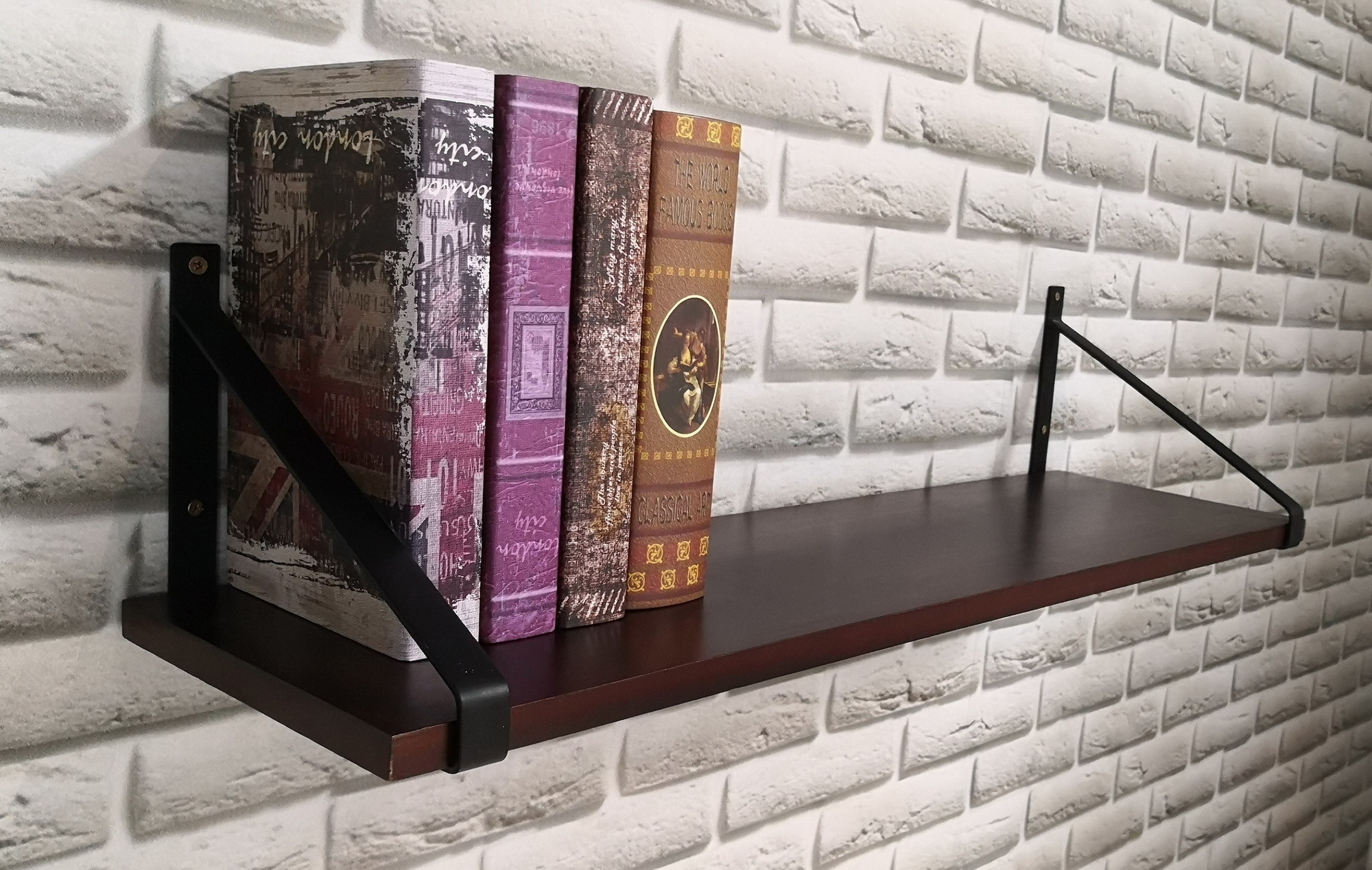 Rustic Wall Shelf / Book Shelf with Bracket / Commidity Shelf