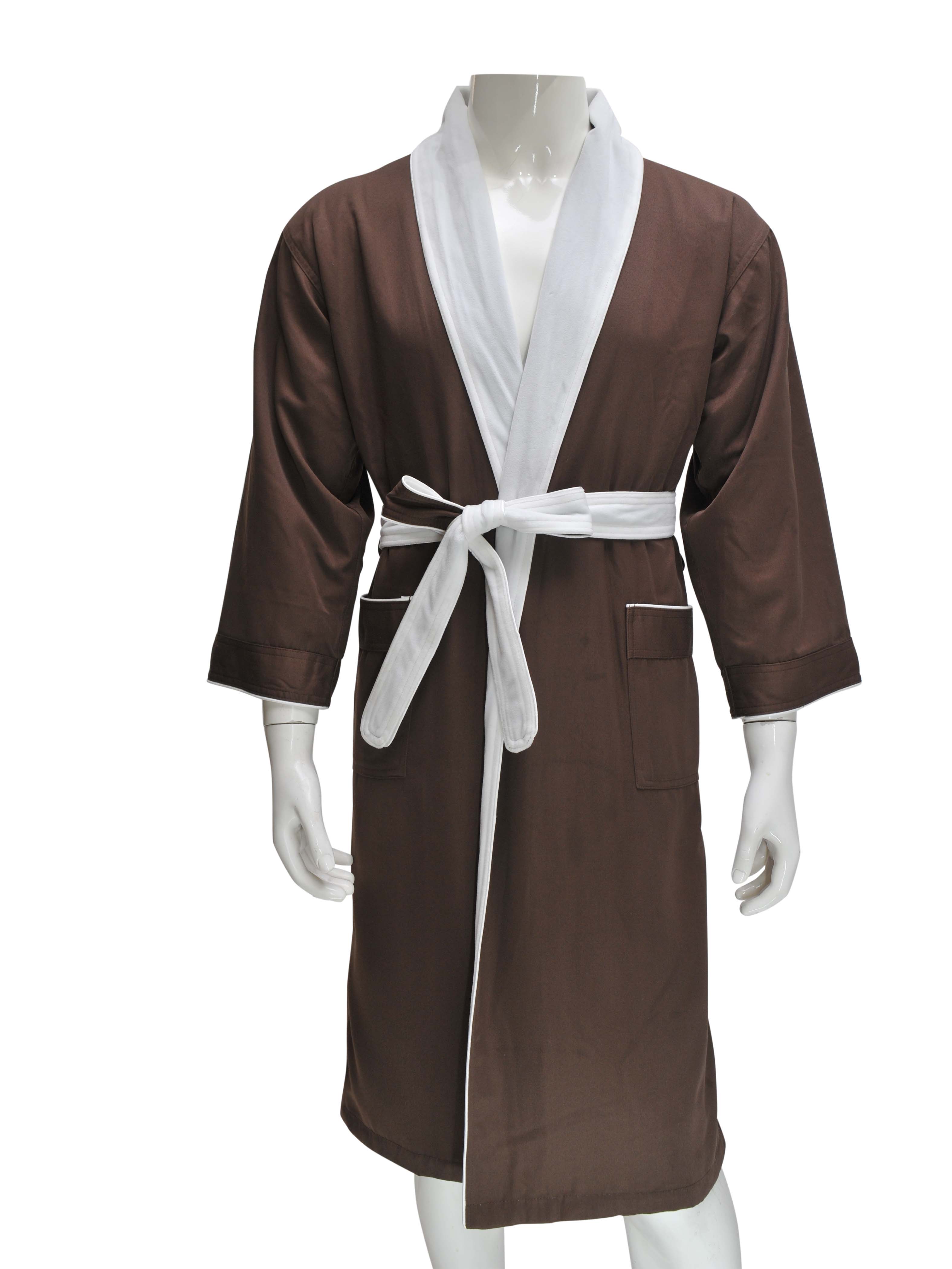 100% polyester Microfiber Coral Fleece double layers Bathrobe for Hotel & SPA