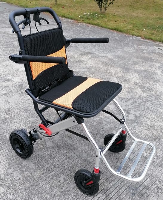 Foldable wheelchair,travel wheelchair with hand brack,Light weight wheelchair,Airplane wheelchair