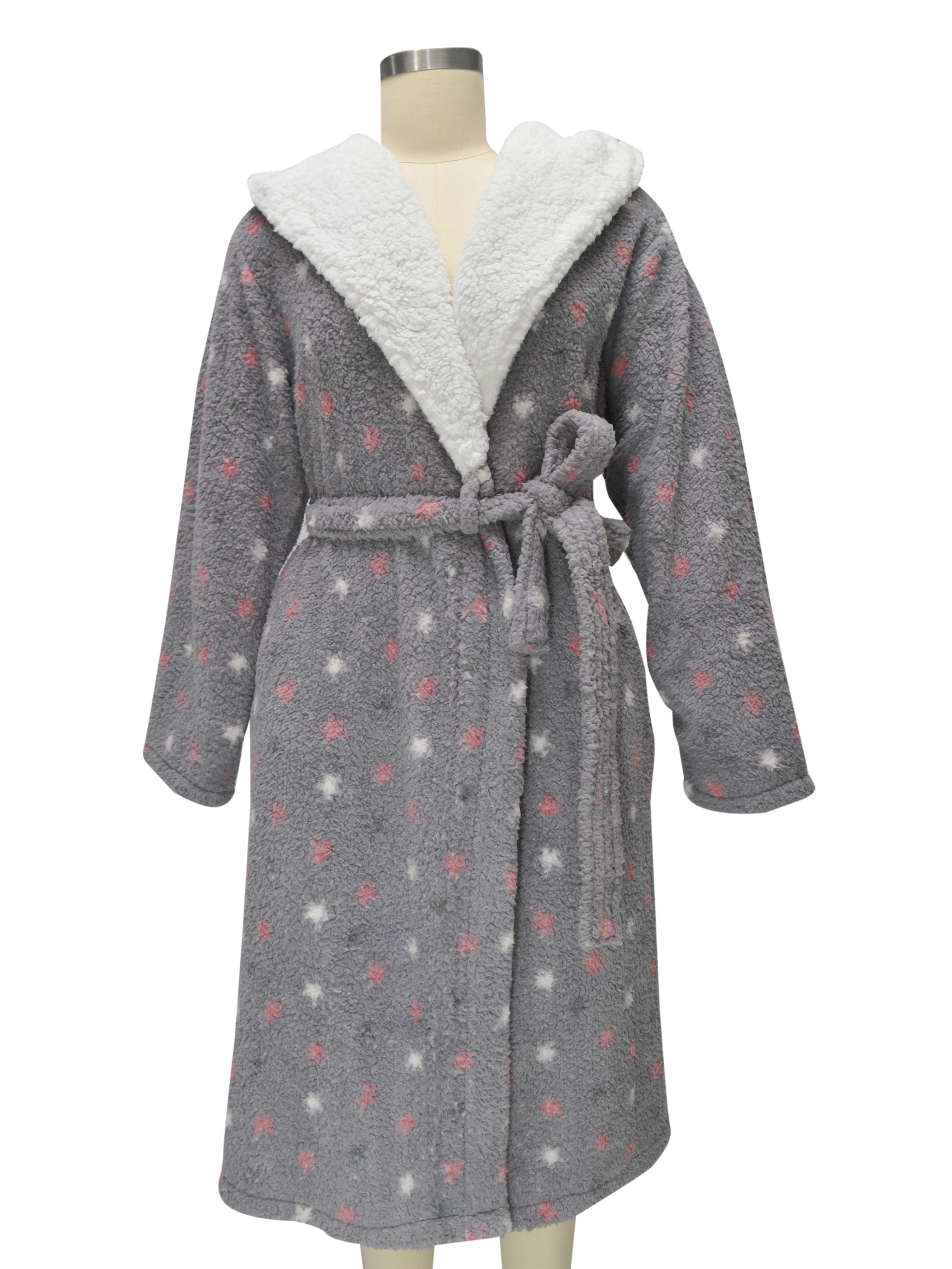 Printed Sherpa Bathrobe