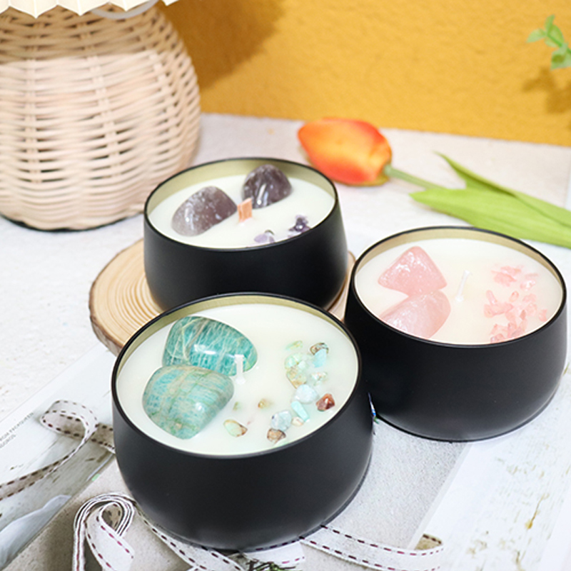 4.4oz Crystal Tin Candles Scented Soy Wax Candles Gift Set