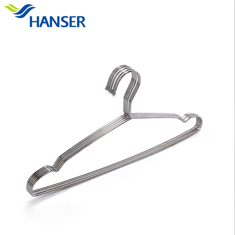 Stainless steel coat hanger solid non-slip roughened household coat hanger