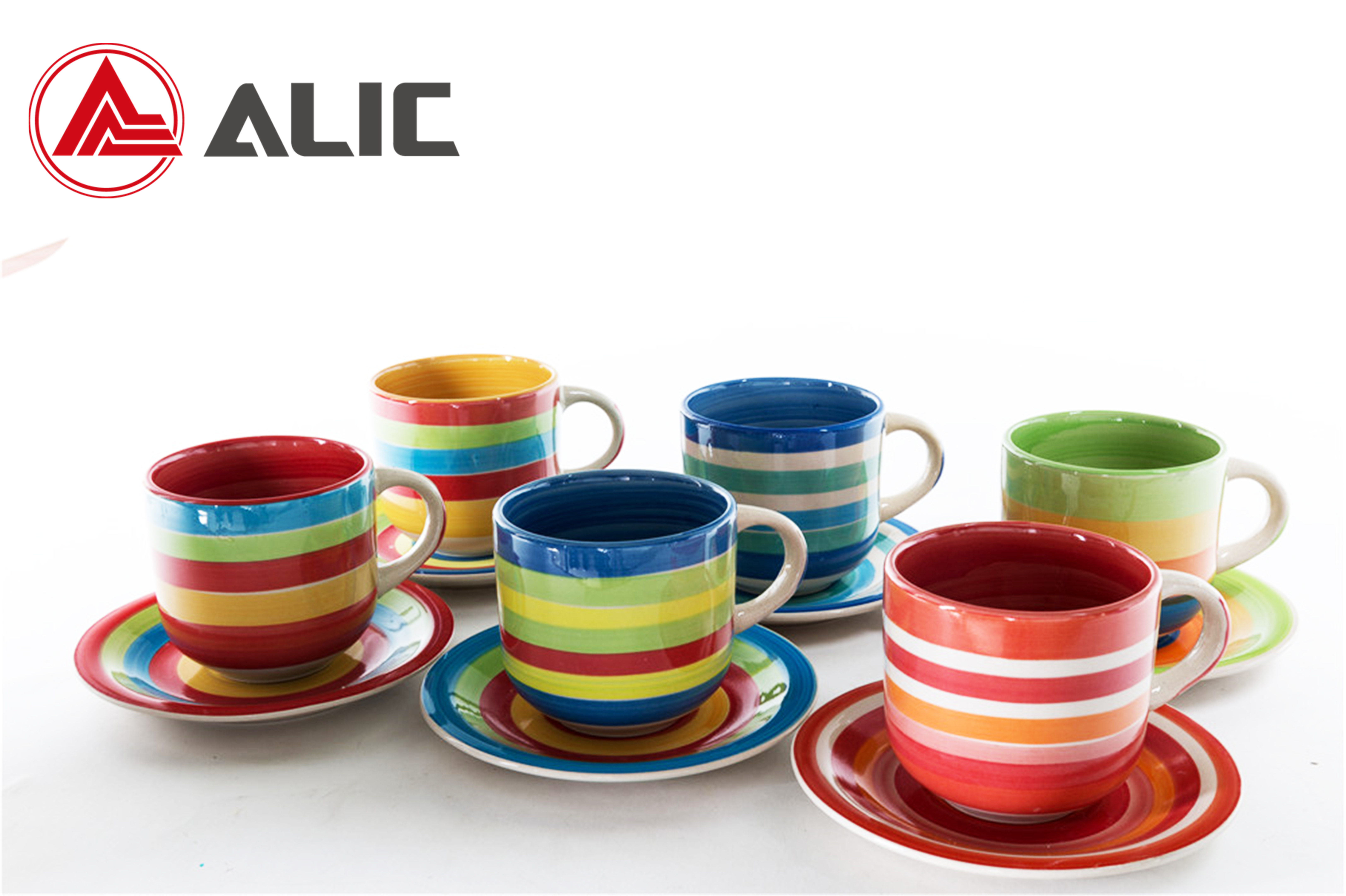 Hand painting cup and saucer