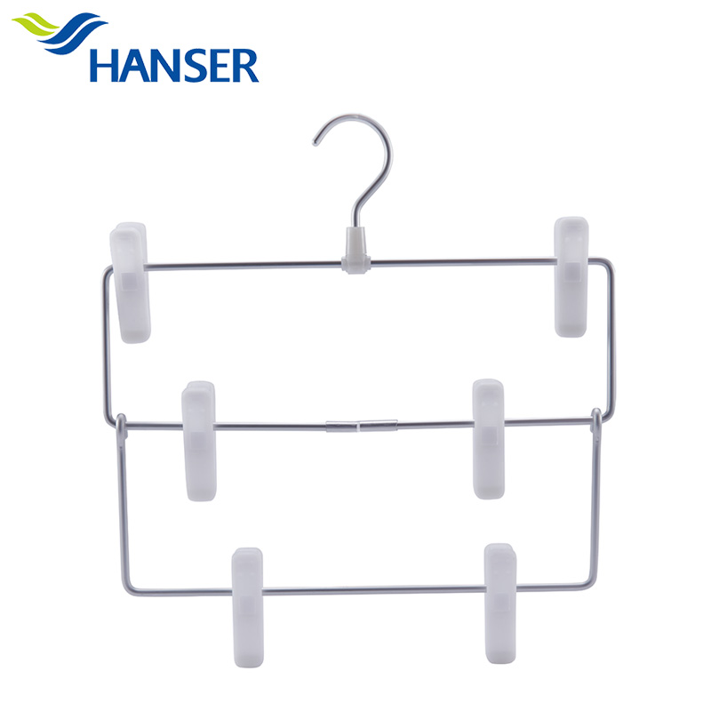 Aluminum three-layer aluminum alloy non-slip and traceless household pants rack
