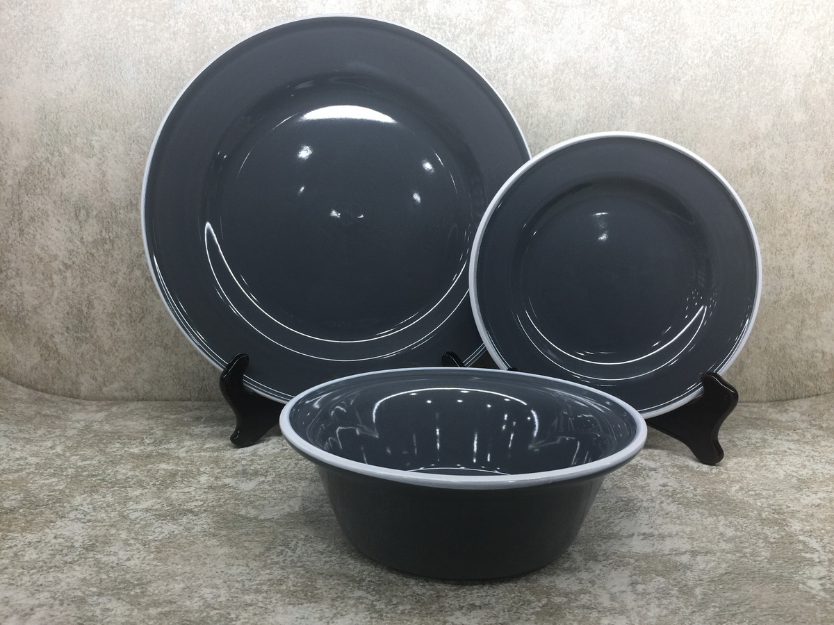 16pcs White Rim Dinner Set