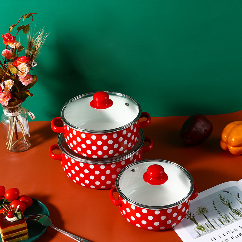 12-14cm Mini enamel cookware pot casserole set