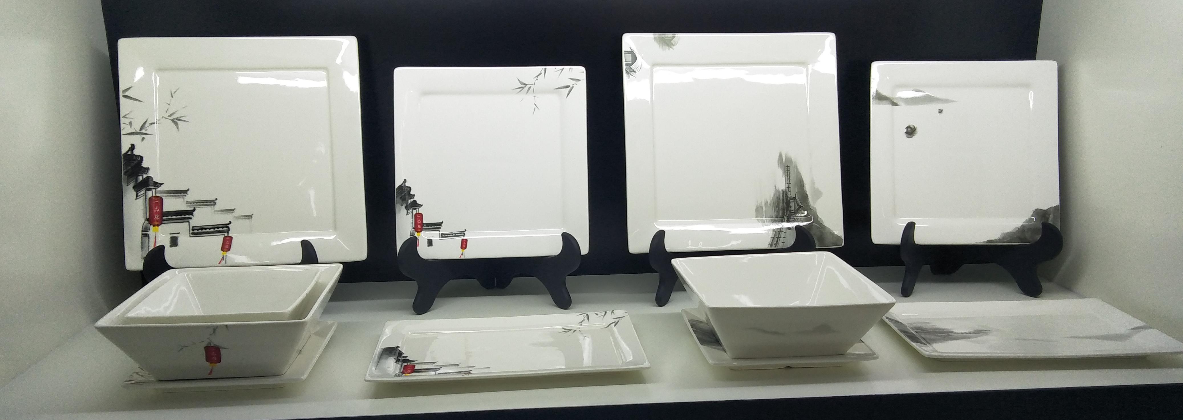 Square intensified porcelain dinnerware