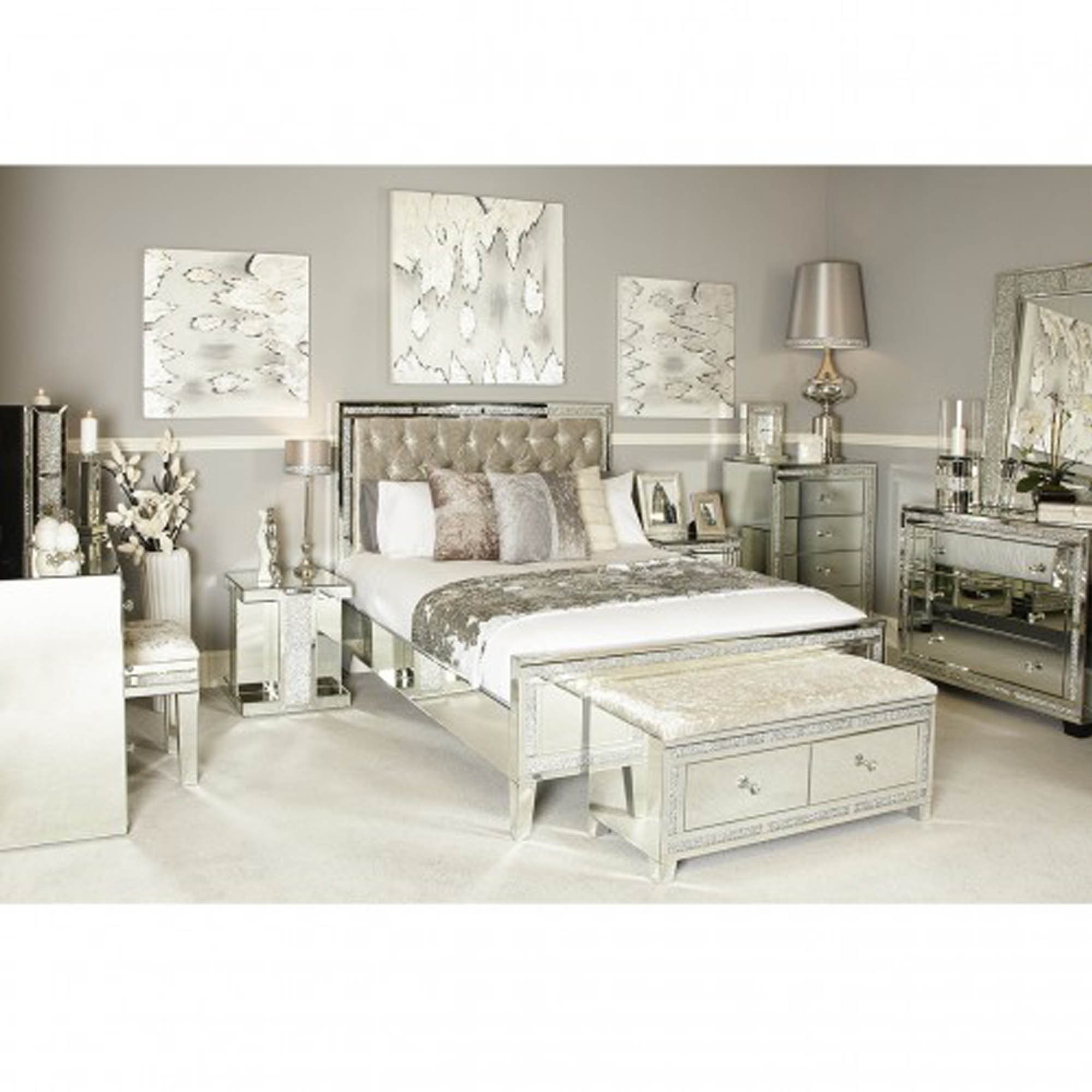 Mirrored bed frame