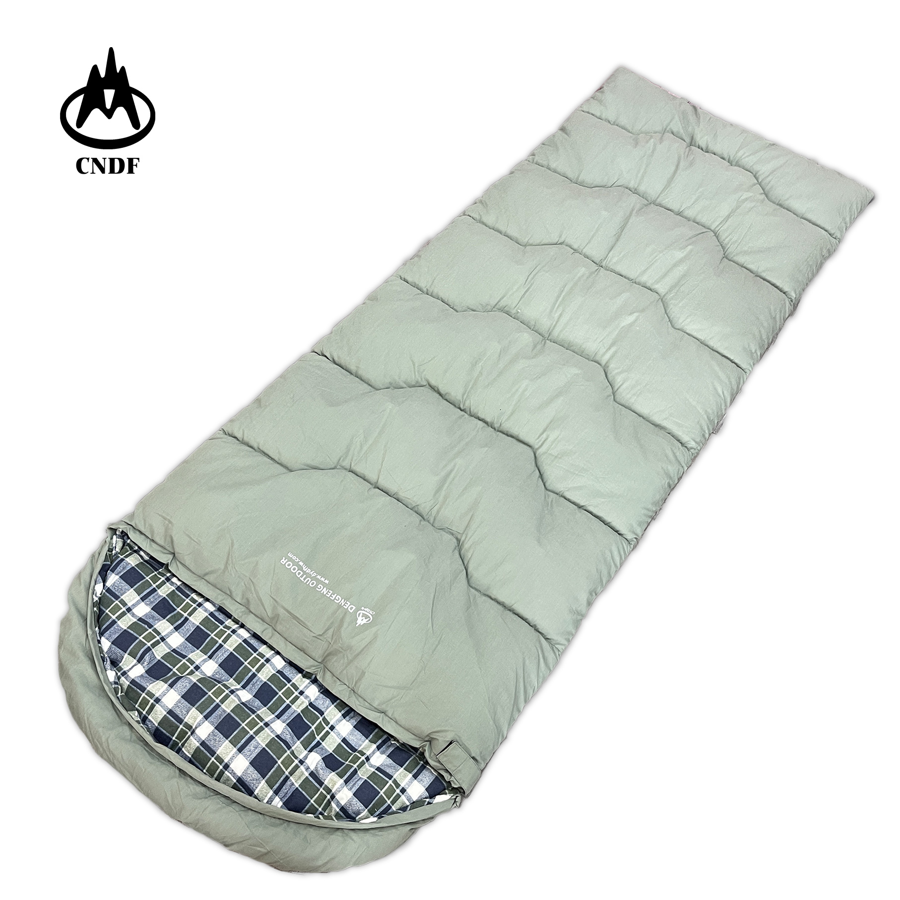Cotton sleeping bag Flannel Envelop Sleeping Bag Hooded Warm for Cold Weather Outdoor Winter Camping