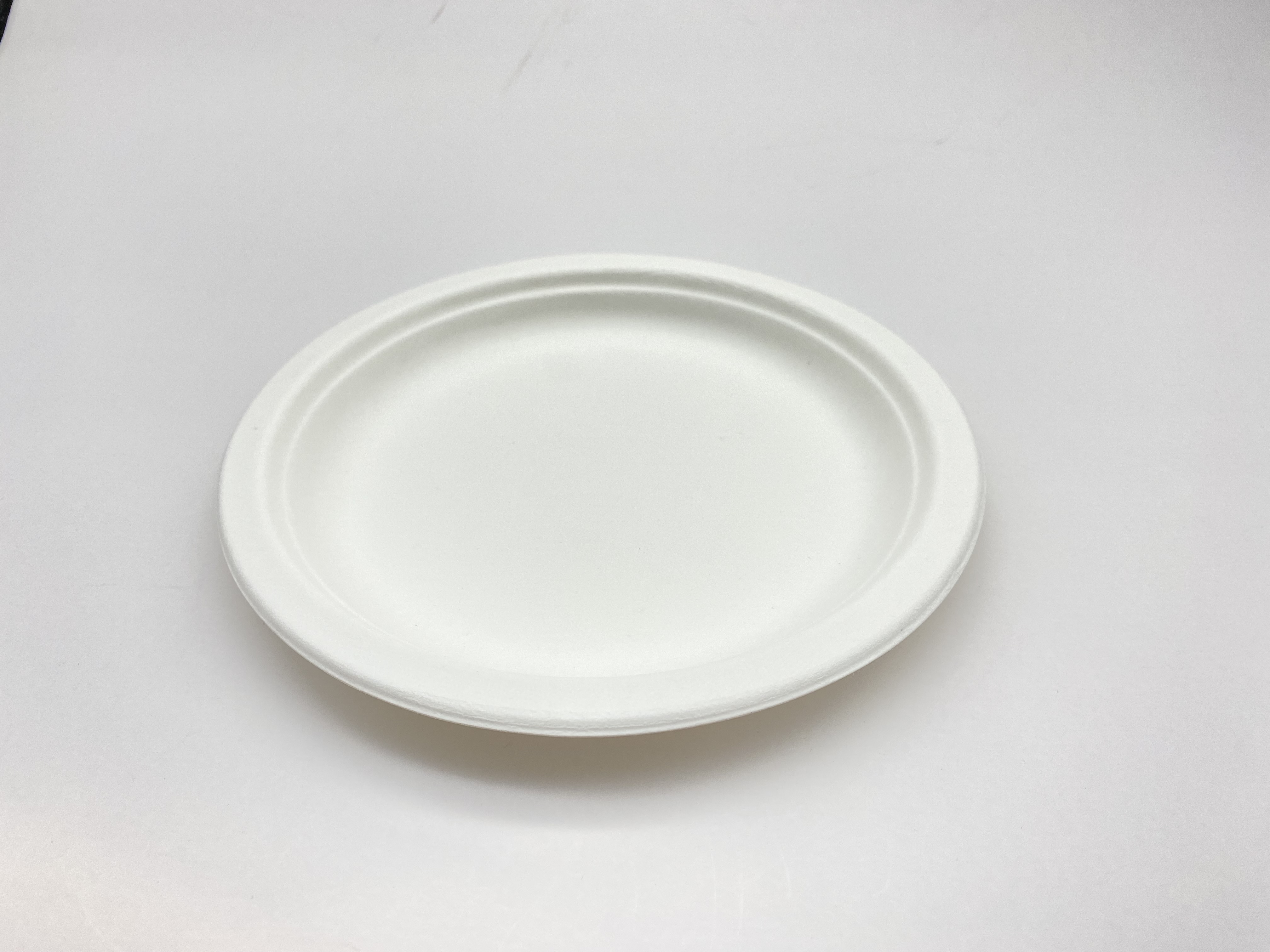 7 inch degradable disposable sugar cane pulp dinner plate