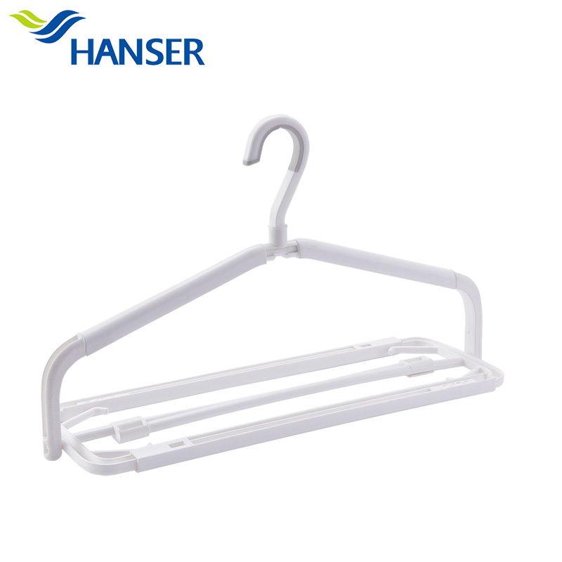 Reversible double pole towel rack multifunctional coat hanger