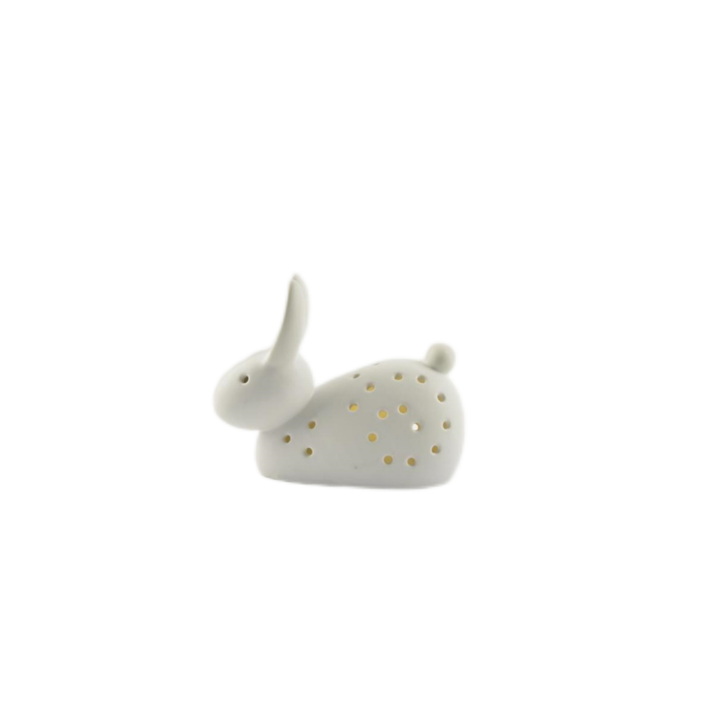 Rabbit decor with led ceramic
