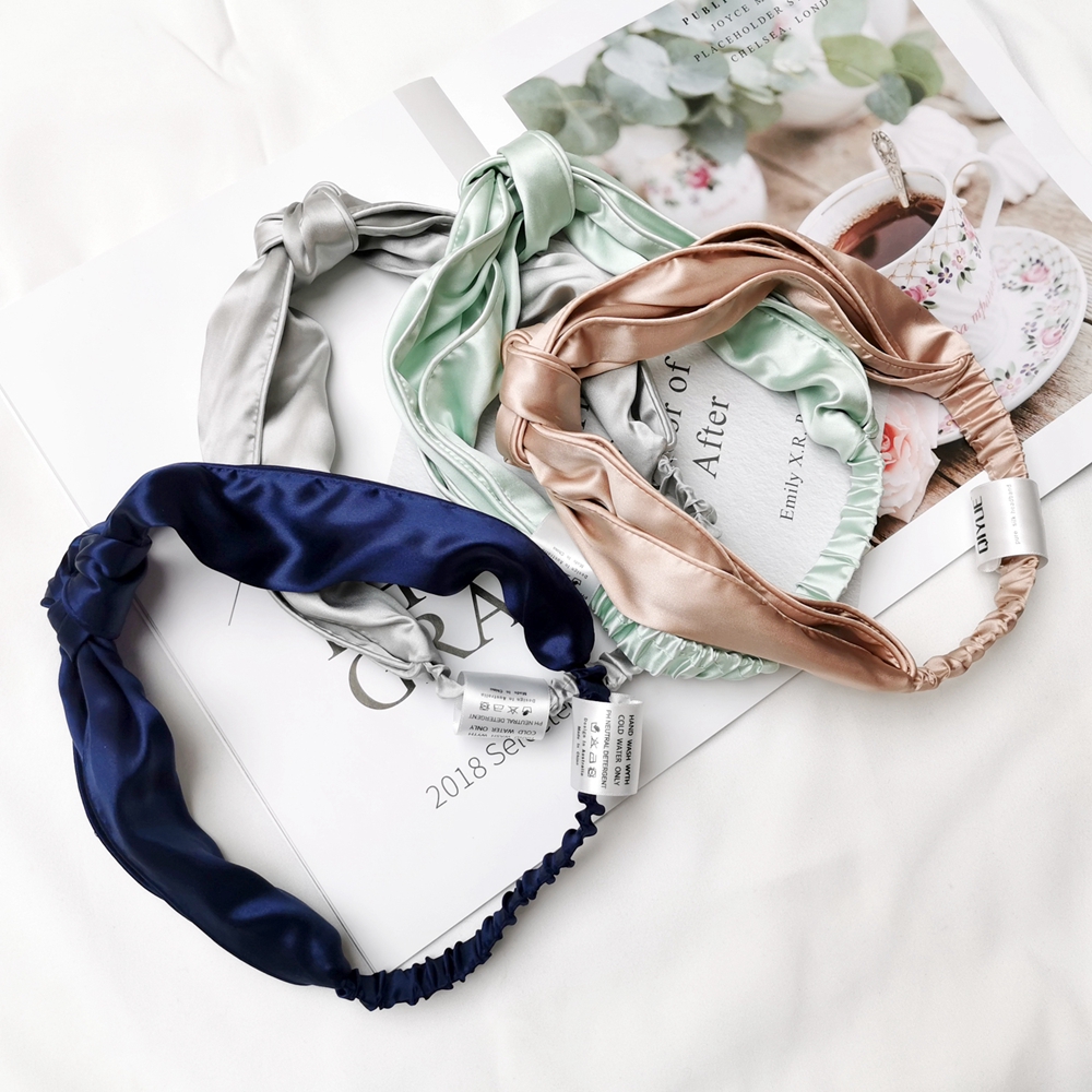 100% pure silk headband hair ties for girls accepted wholesales