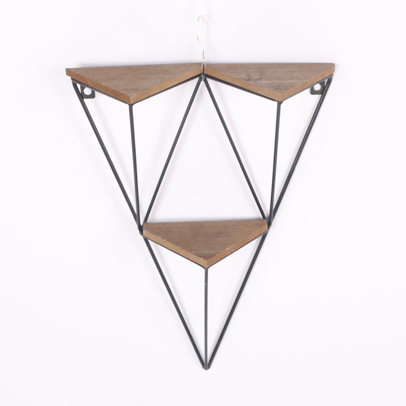 Black metal shelf with glass