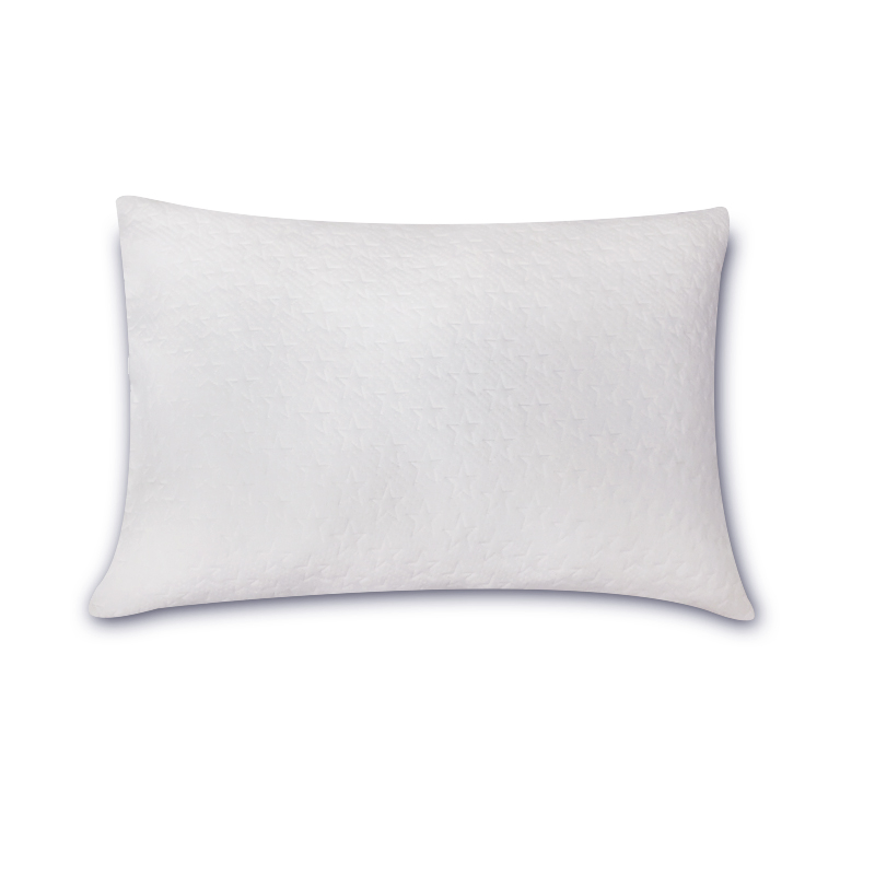 Pillow with knitted jacquard fabric