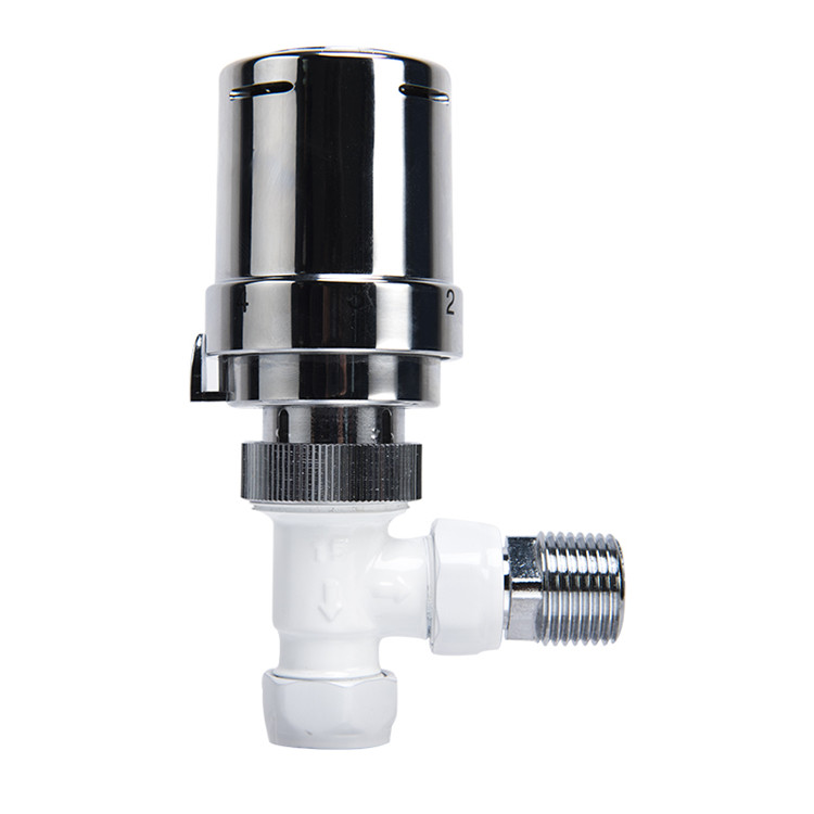 Thread Chrome Angle Designer TRV Thermostatic Radiator Valves