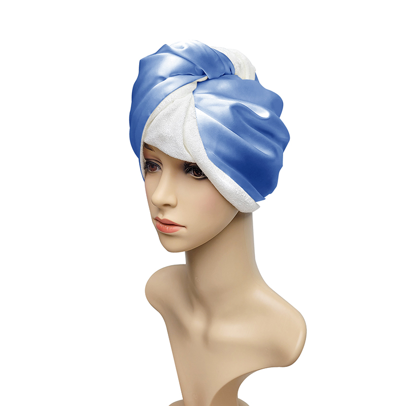 Rose gold custom size logo Mulberry Silk & Bamboo hair turban for drying wet hair for girls woman