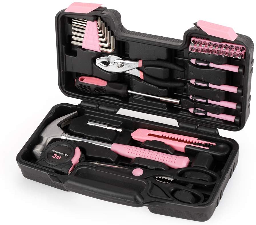 39pcs pink hand tool sets for home use
