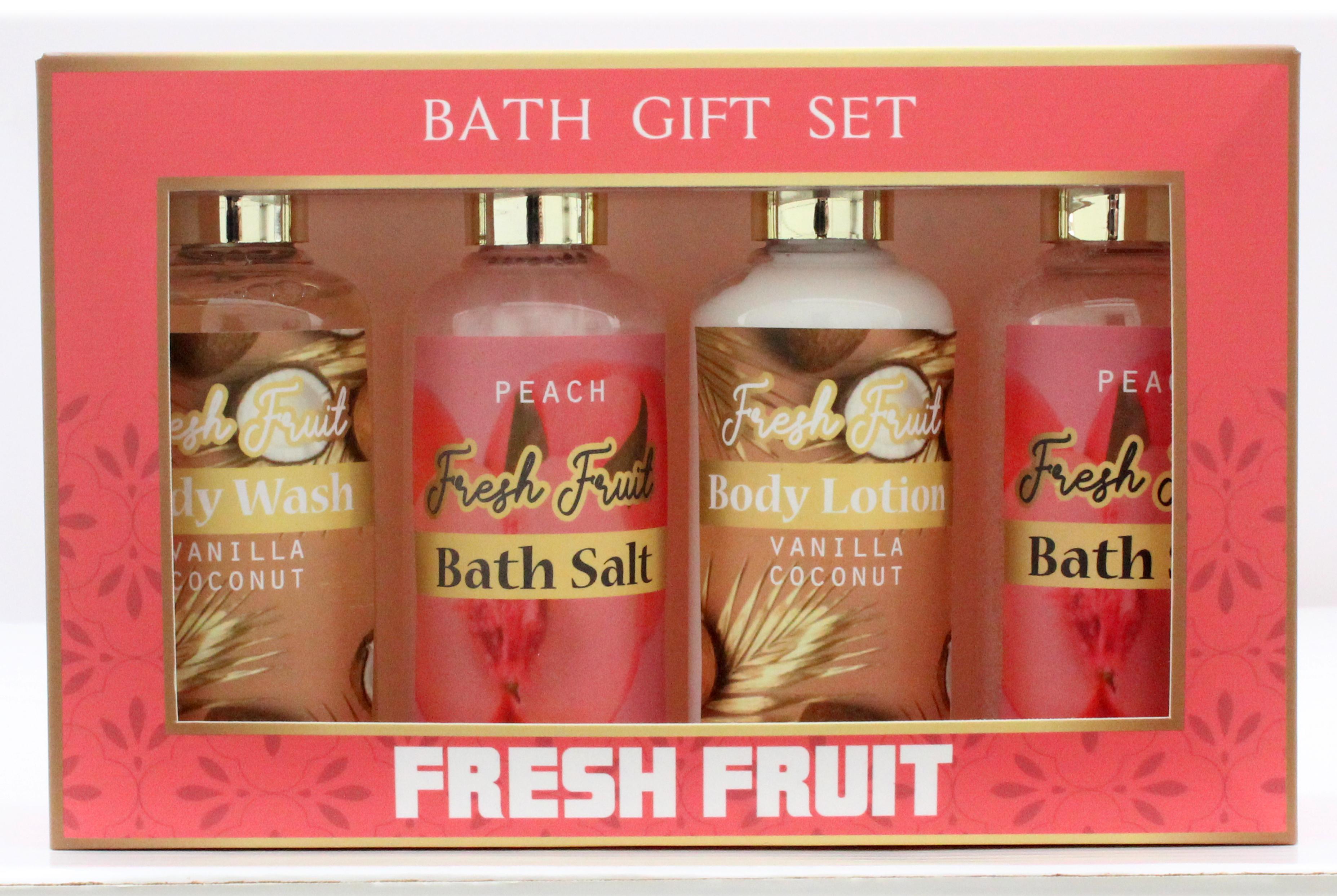 Pink box bath gift set body wash bath salt body lotion