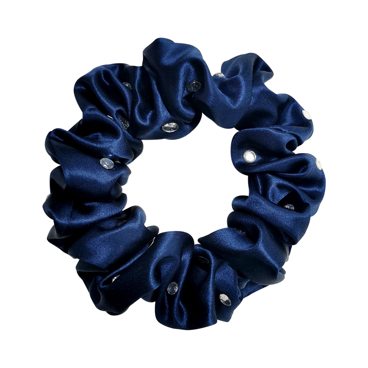 3.5cm Qiyue Champagne 22momme Silk Scrunchies 100% Mulebrry Silk