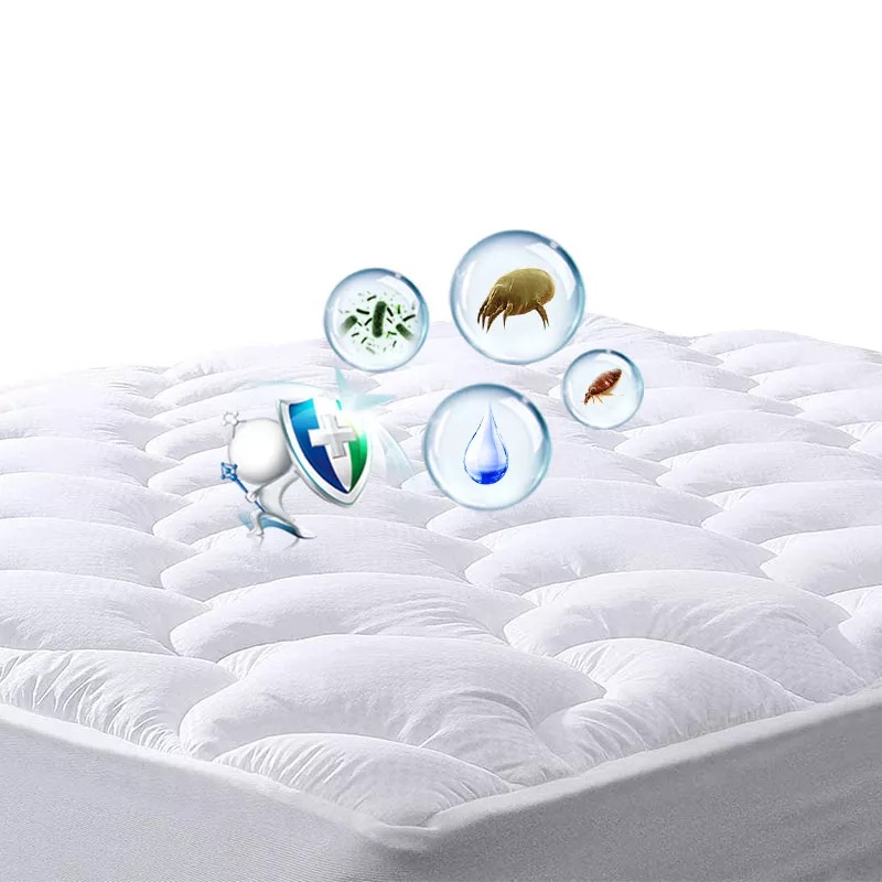 Waterproof Dots Embossed Brushed Microfiber Multi-needle Quilting Mattress Protectors