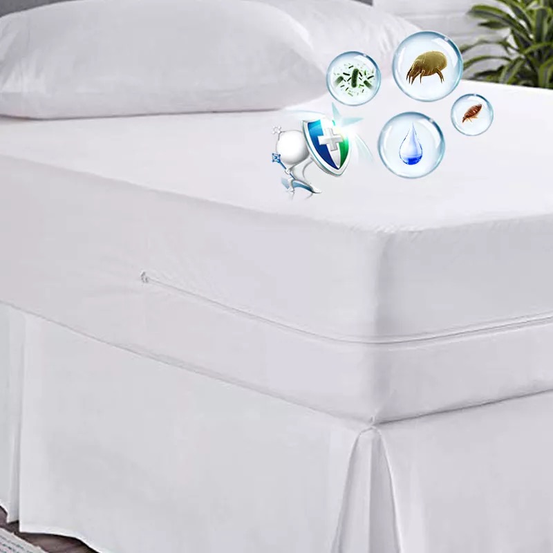 Waterproof Brushed microfiber zipper mattress encasement