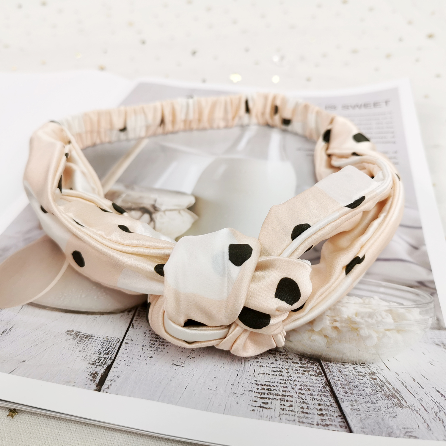 Women Cross Silk Headbands Solid Color Elastic Hairband Twisted Turban Head Wrap