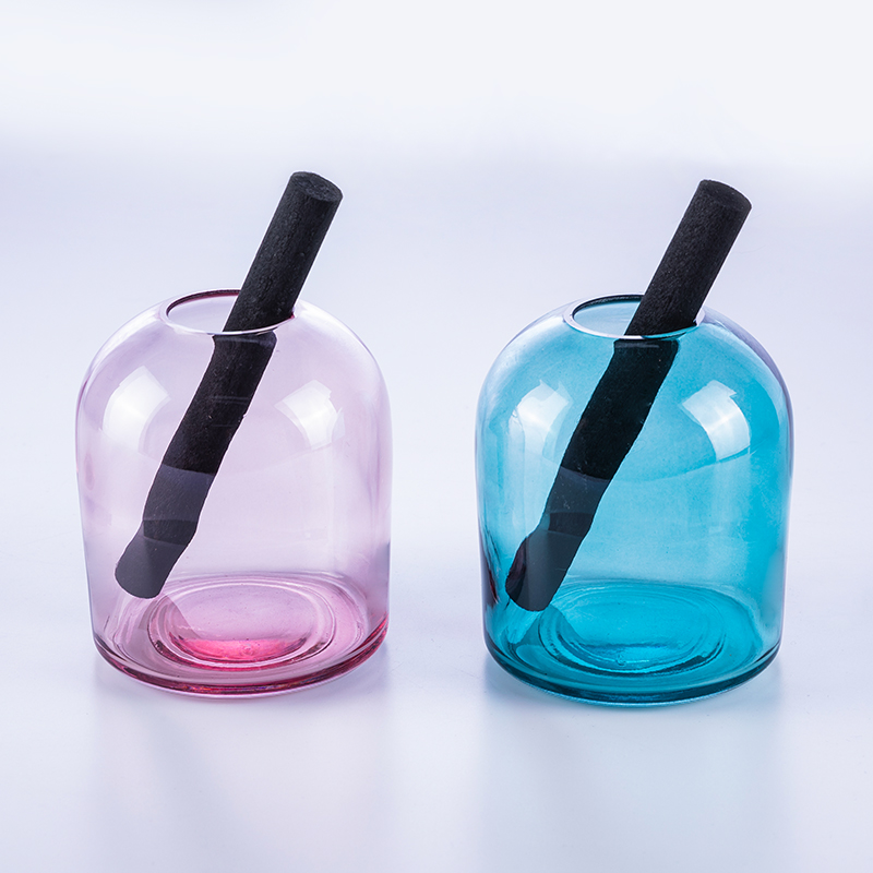 New arrival 400ml painted color cutting decoration aroma diffuser glass bottle