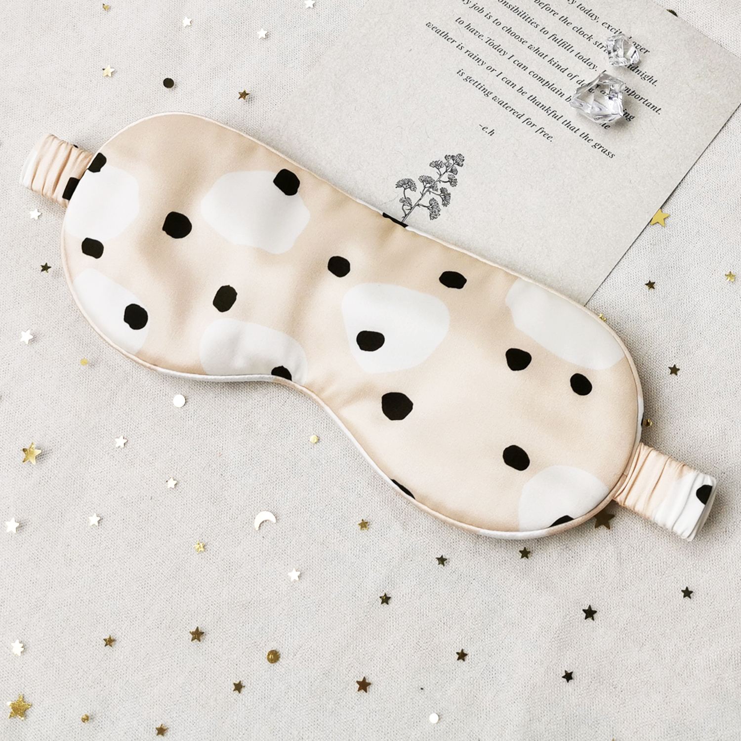 customised printed silk eye mask