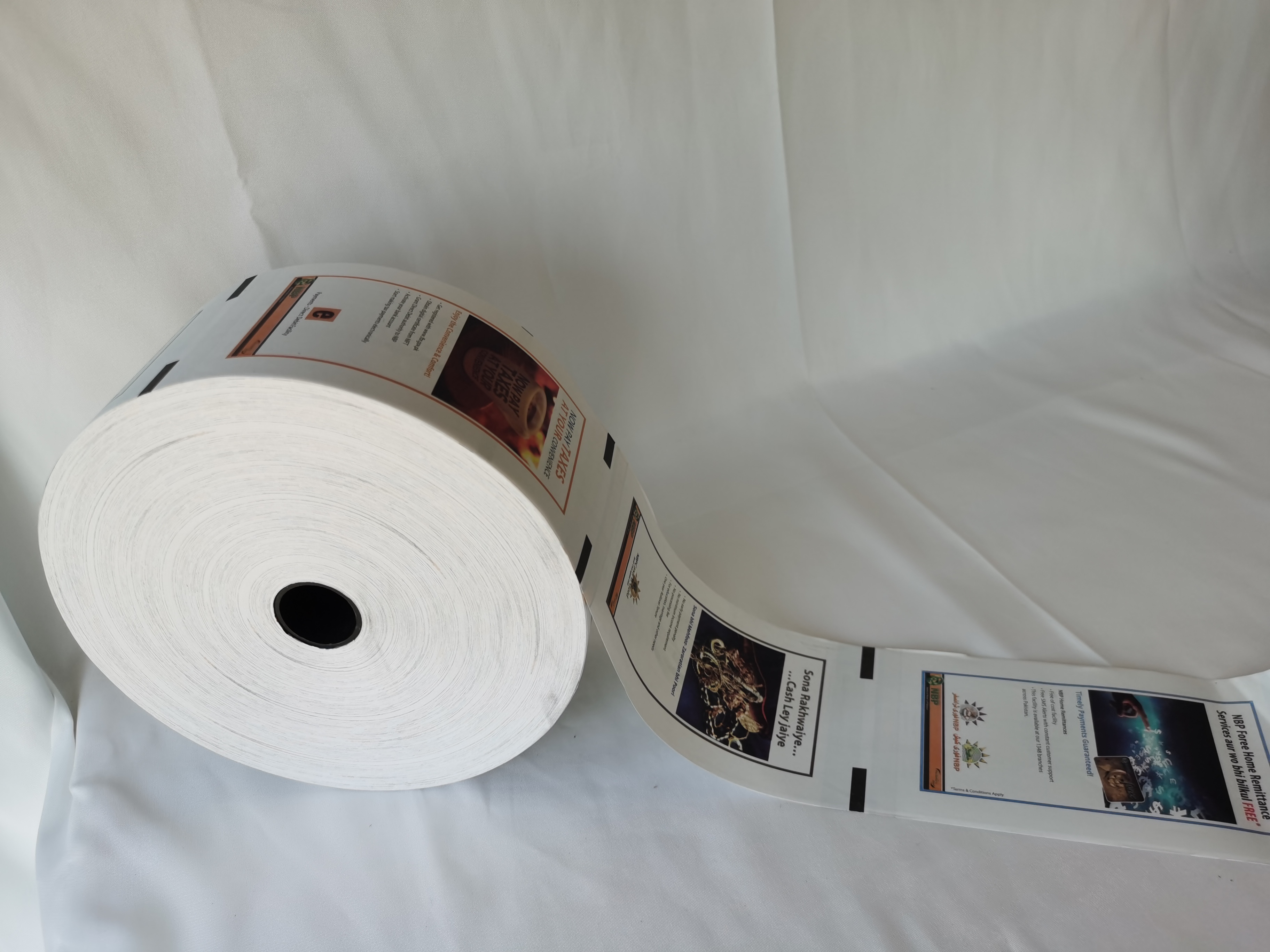 bank receipt thermal rolls 55gsm 60gsm custom printing logo