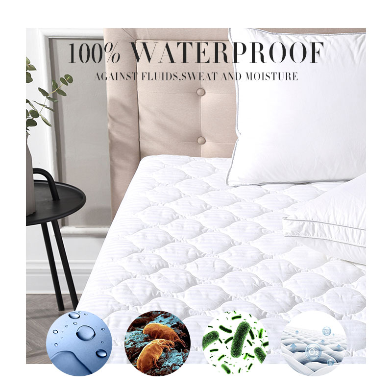 Cotton dobby stripe quilting waterproof mattress protector