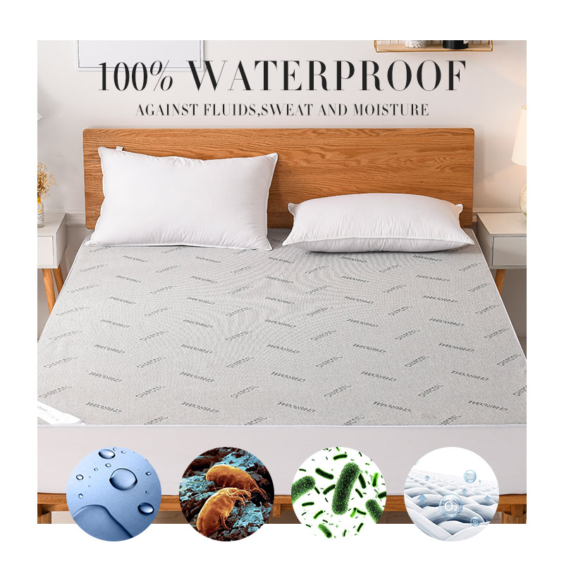 bamboo charcoal double jacquard knit waterproof mattress protector
