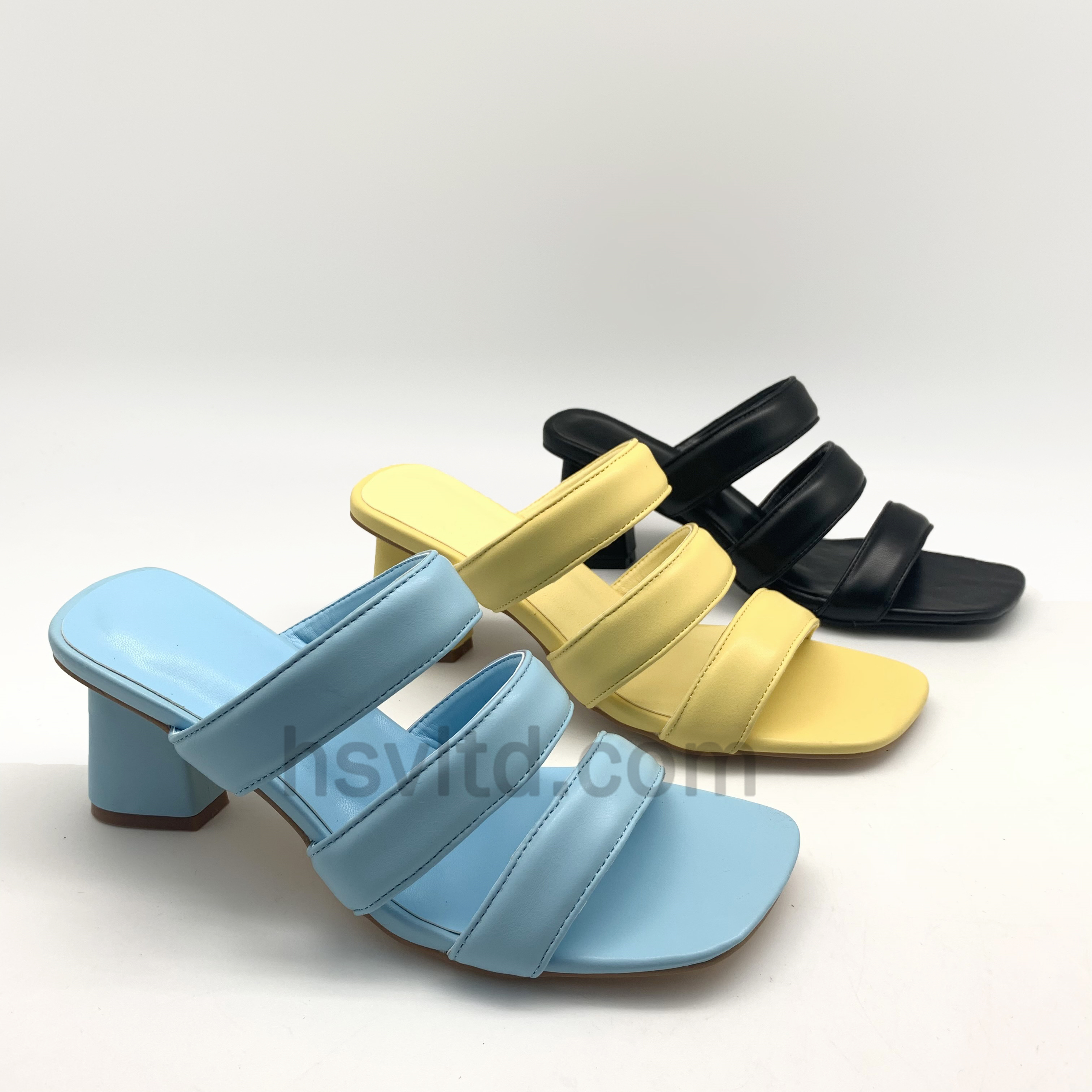 Low heel sandals square toe slippers