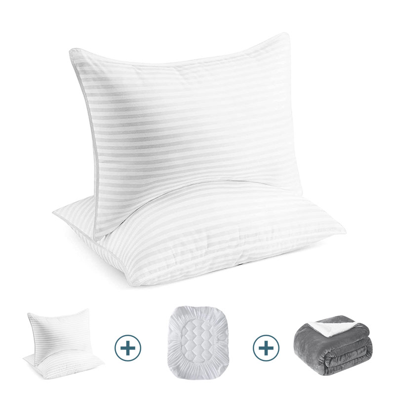 Luxury Washable Hypoallergenic 300TC Stripes polyester pillow for Home and Hotel