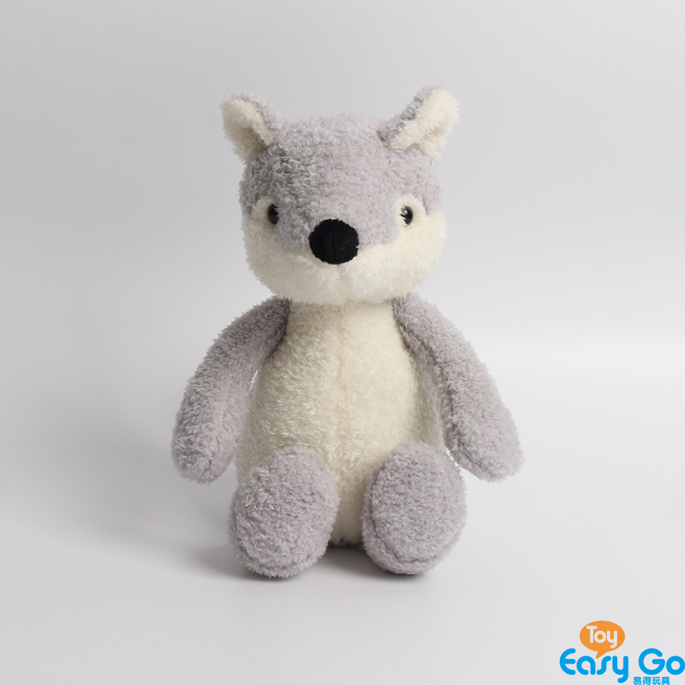 Pearl velet fabric soft plush toy stuffed wolf