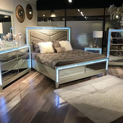 mirrored bed frame