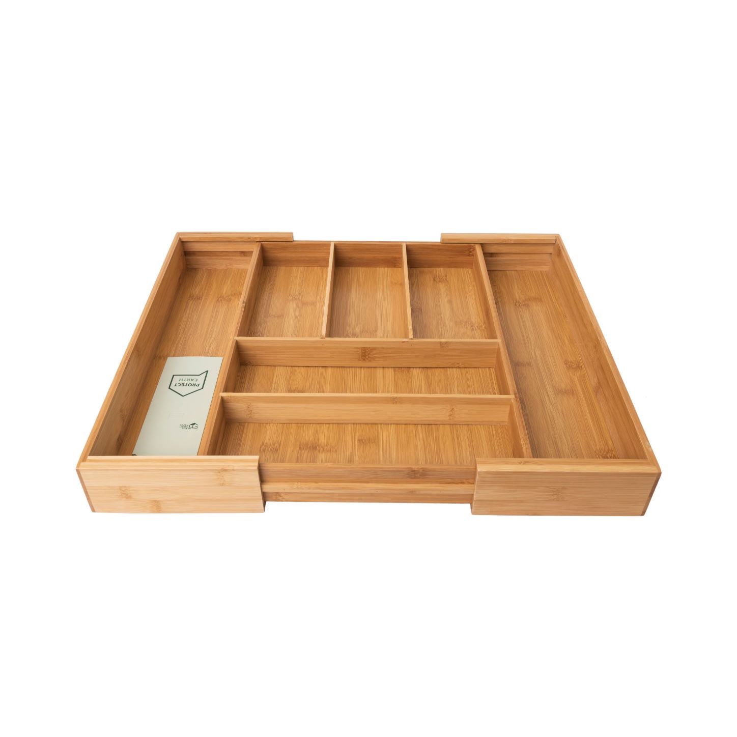 Expandable Bamboo Utensil Tray w 7 Grids
