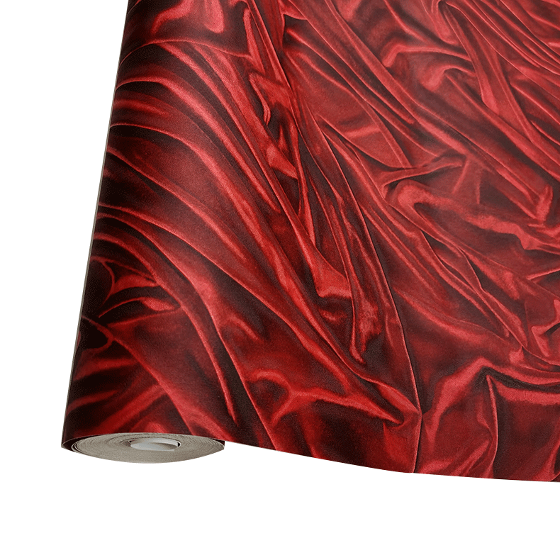 TOPLI deep embossed 3D embossed red wedding room non-woven paper PVC wallpaper wallpaper