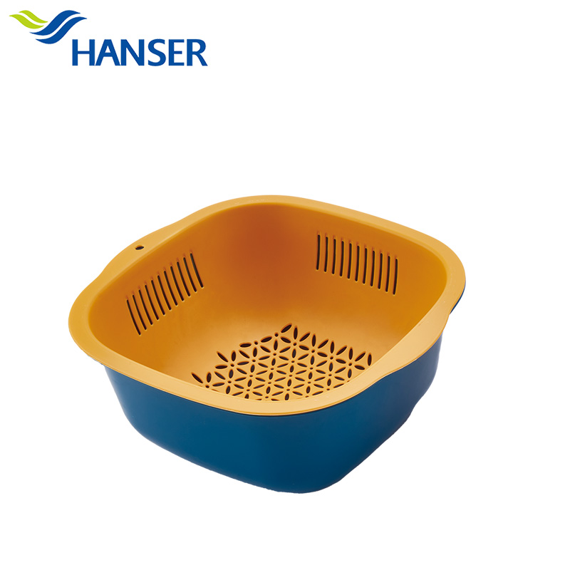 Small Double Layer Plastic Drain Basket Fruit And Vegetable Dryer Drain Basket Set