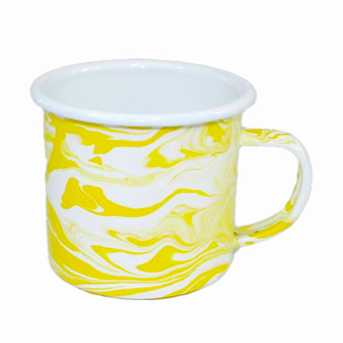 Marble Mug Korean Style Roll edge Enamel coffee milk camping mug measuring cups