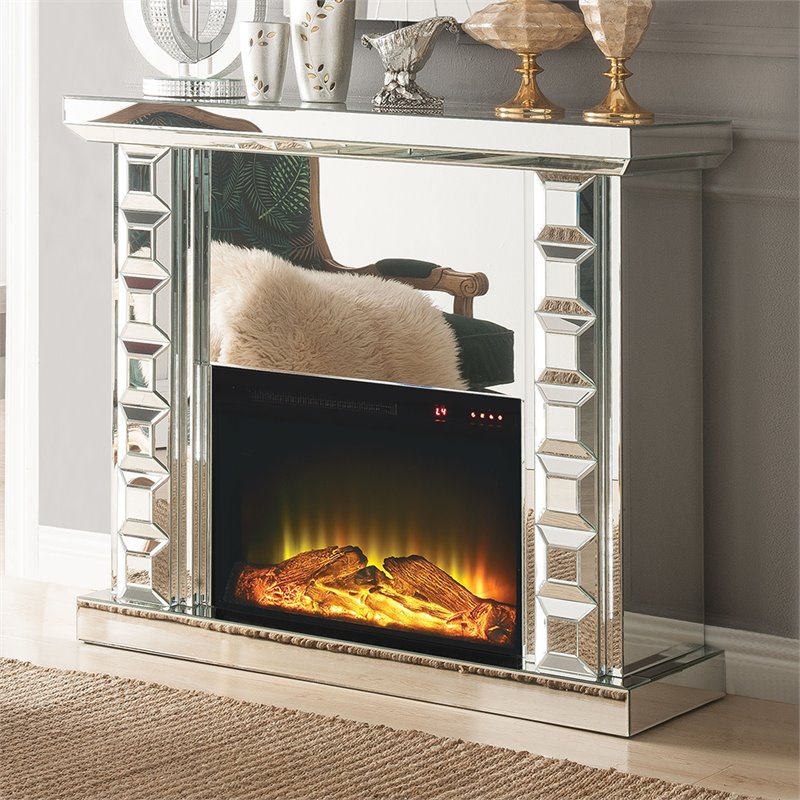 Mirrored fireplace